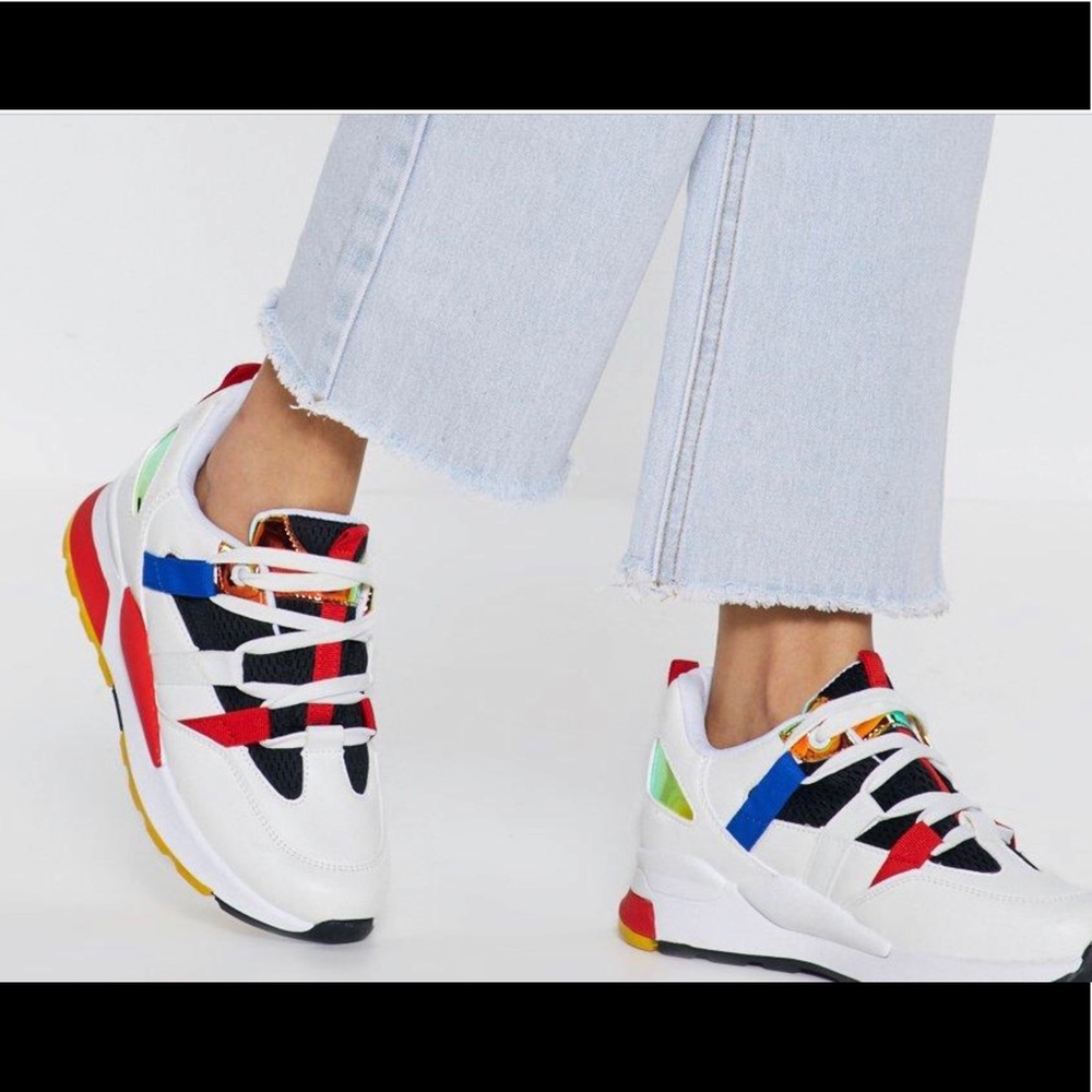Nasty Gal “All Bright Already” Colorblock Sneakers